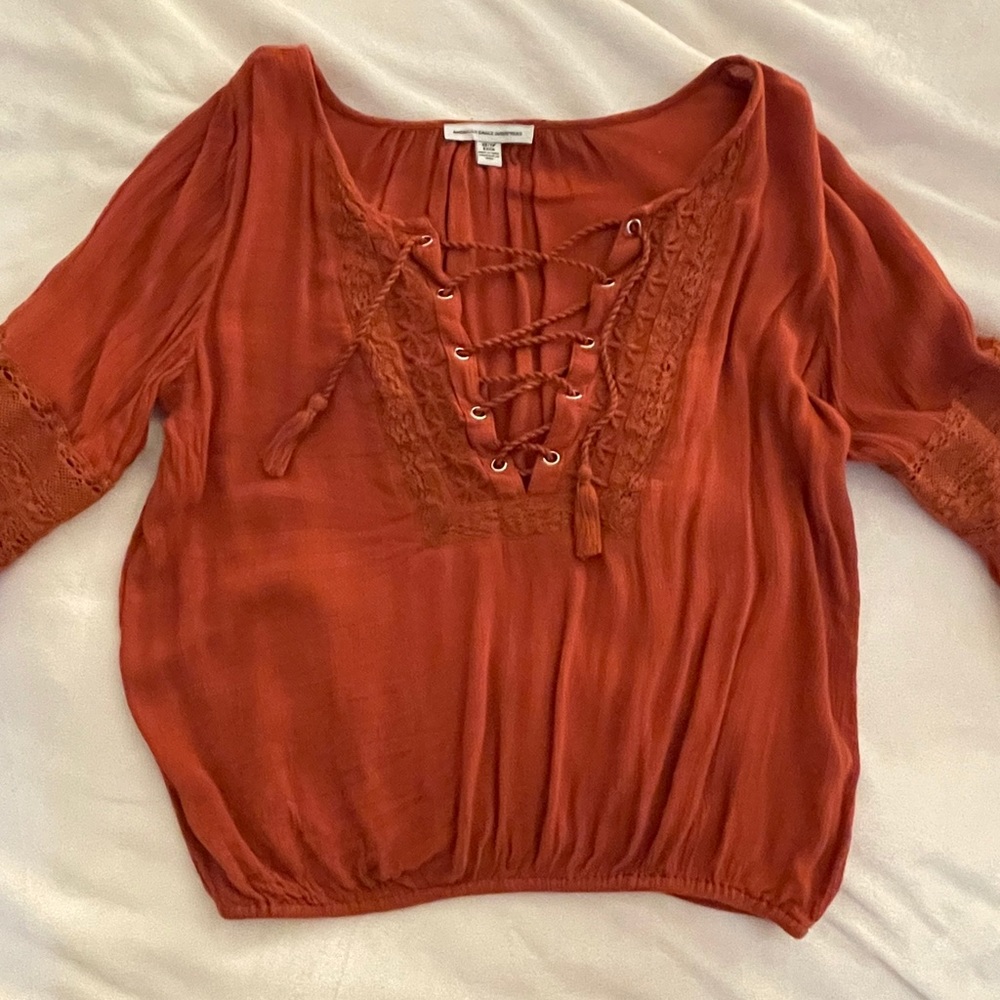 Crop wide sleeves blouses